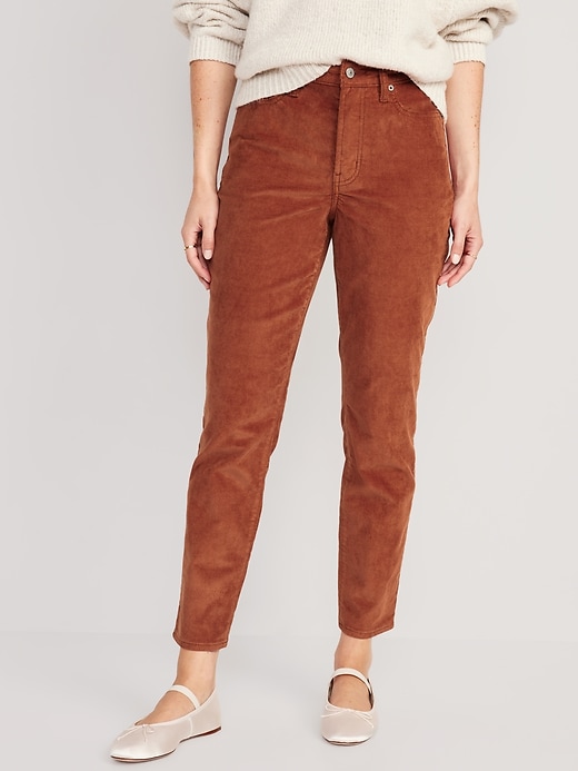 Image number 1 showing, High-Waisted OG Straight Corduroy Ankle Pants