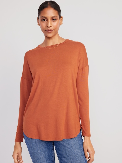 Luxe Long-Sleeve Tunic T-Shirt