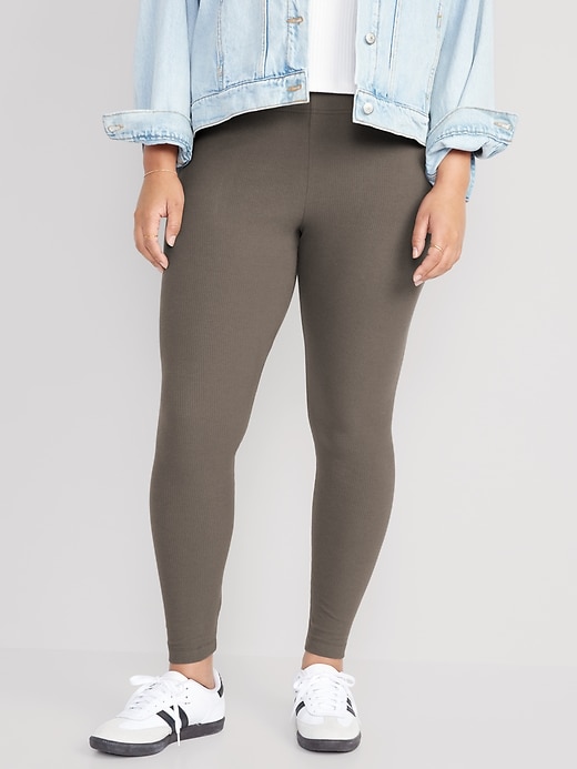 Image number 5 showing, High Waisted Rib-Knit Leggings for Women