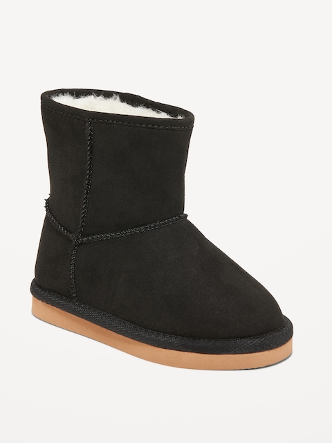 Faux-Suede Sherpa-Lined Boots for Toddler Girls