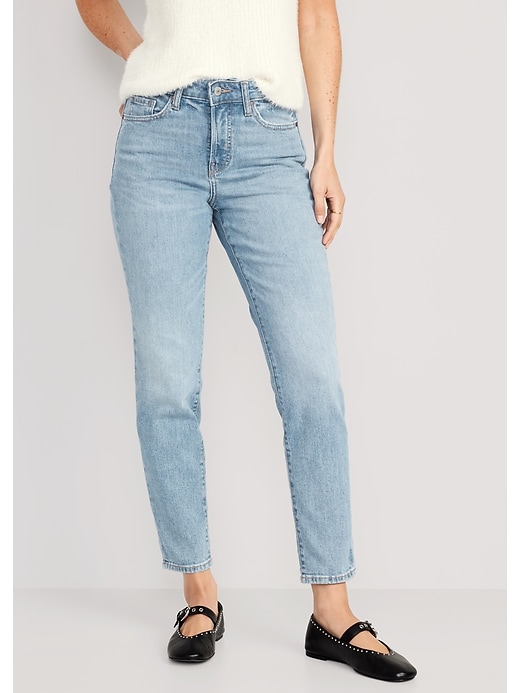 High-Waisted OG Straight Cotton-Hemp Blend Ankle Jeans | Old Navy