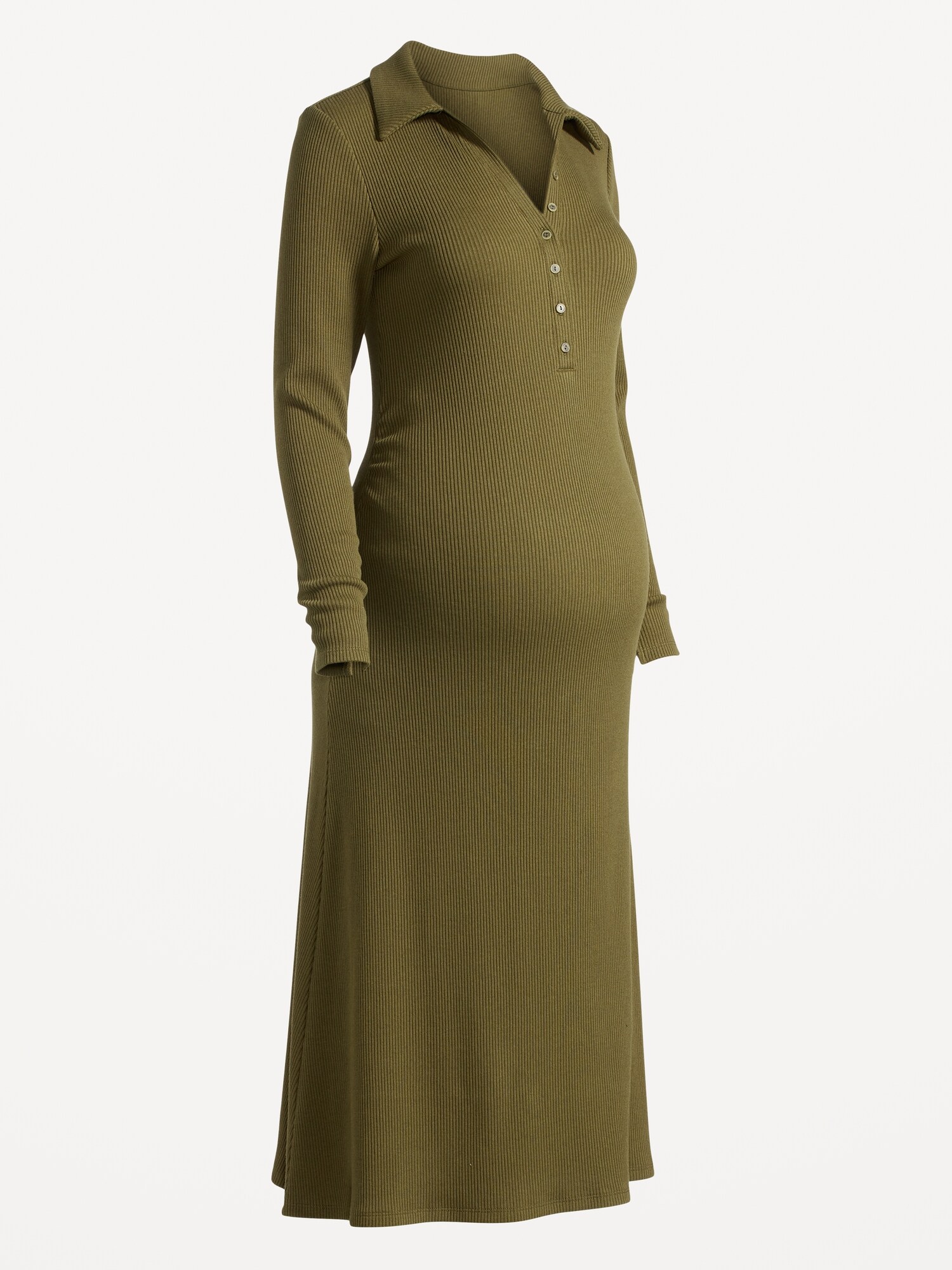 Maternity Fit & Flare Henley Midi Dress Old Navy