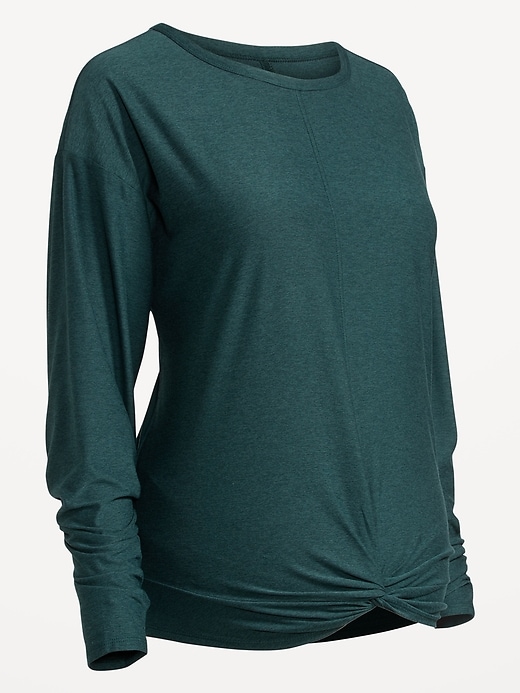 Image number 4 showing, Maternity Long-Sleeve CloudMotion Twist-Front Top