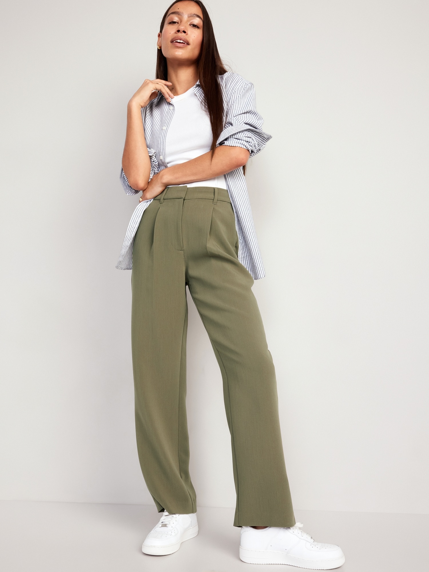Bigersell Women Misses Classic Fit Pant Full Length Women Suede Elastic  Waist High Waist Color Blocking Sagging Loose Wide Leg Trousers Length  Pants