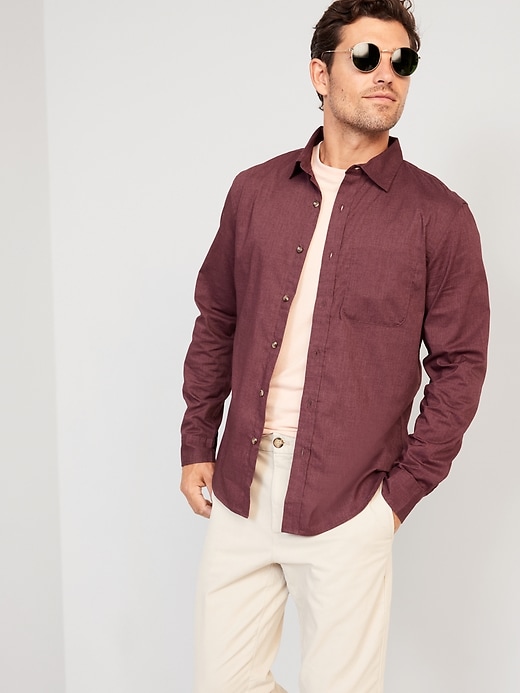 L'image numéro 3 présente Chemise passe-partout à coupe étroite en popeline à Extensibilité intégrée pour Homme