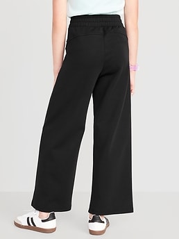 High-Waisted Dynamic Fleece Zip-Pocket Wide-Leg Sweatpants for