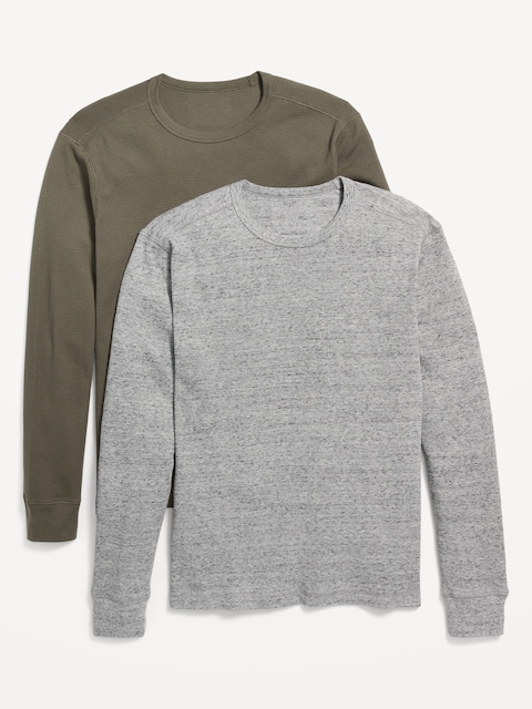 Waffle-Knit Built-In Flex T-Shirt 2-Pack