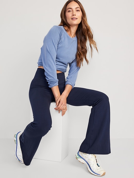 Sawary Super Lipo Flare Hem Pants with Inner Cinther - Blue