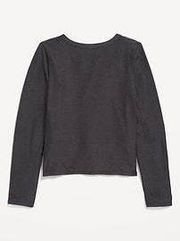 Voir une image plus grande du produit 4 de 4. T-shirt Go-Dry Doux nuage 94 à devant torsadé pour Fille