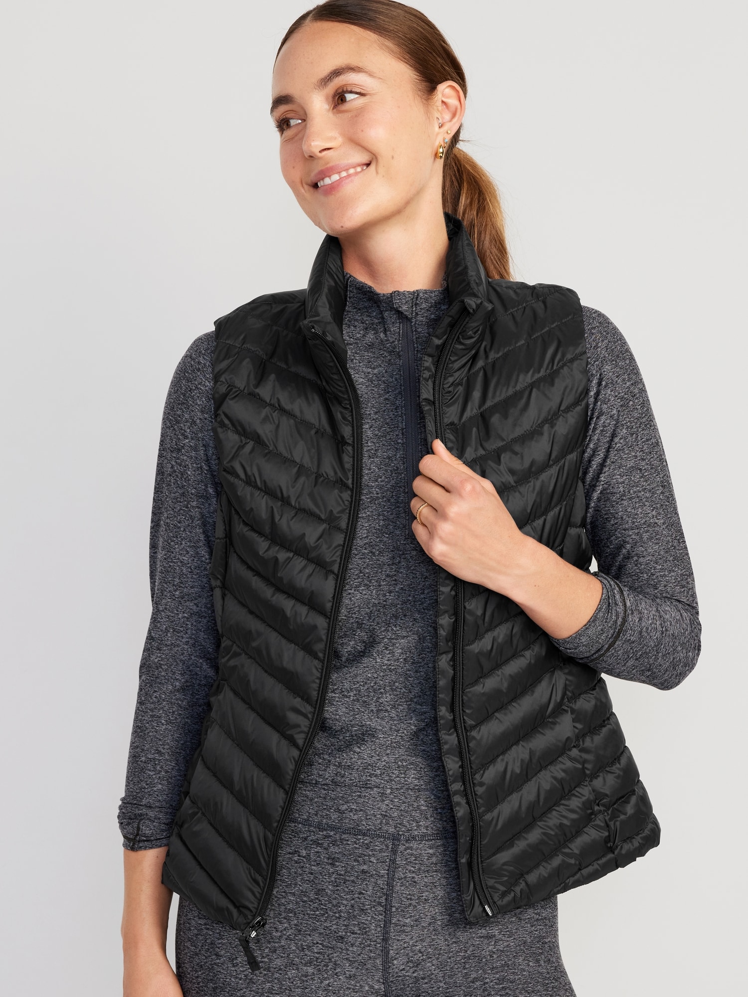 Narrow-Channel Quilted Puffer Vest