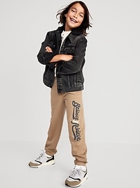 View large product image 3 of 4. Gender-Neutral Fleece Cinched Graphic Jogger Sweatpants for Kids