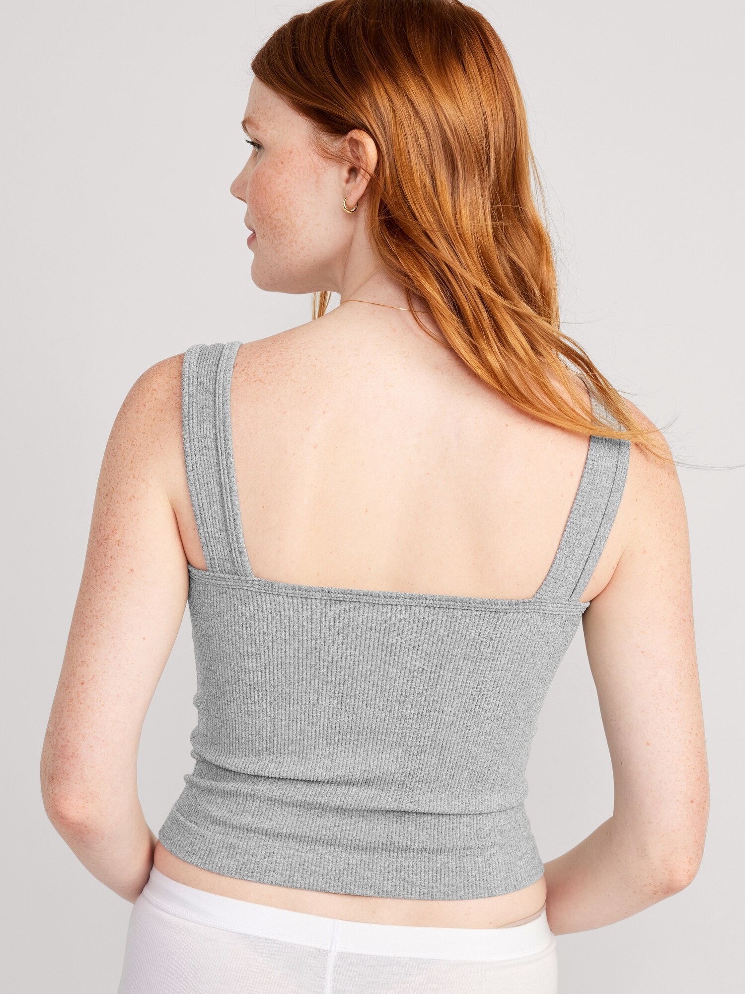 Rib-Knit Seamless Tank Top