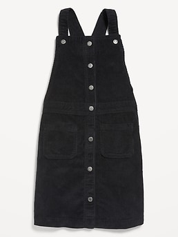 Corduroy pinafore hotsell dress black