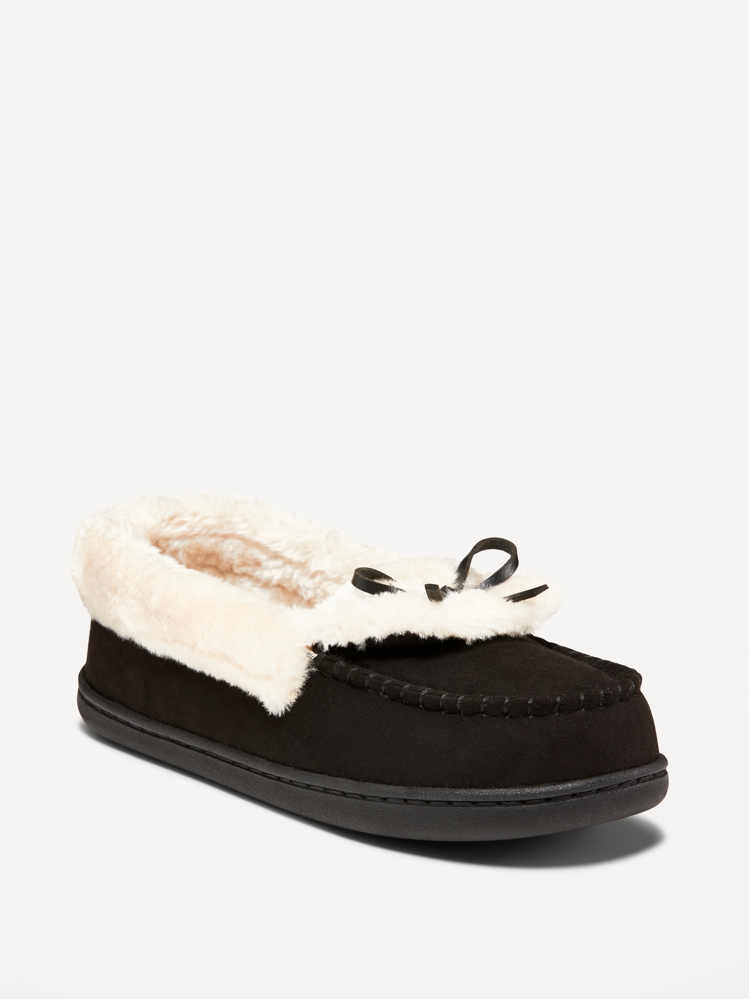 Faux-Suede Moccasin Slippers for Women