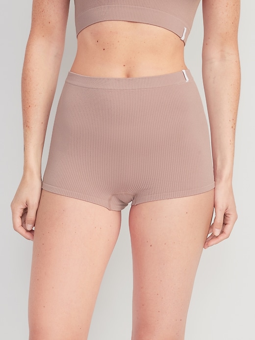 Seamless Mid Rise Rib Knit Boyshort Underwear Old Navy