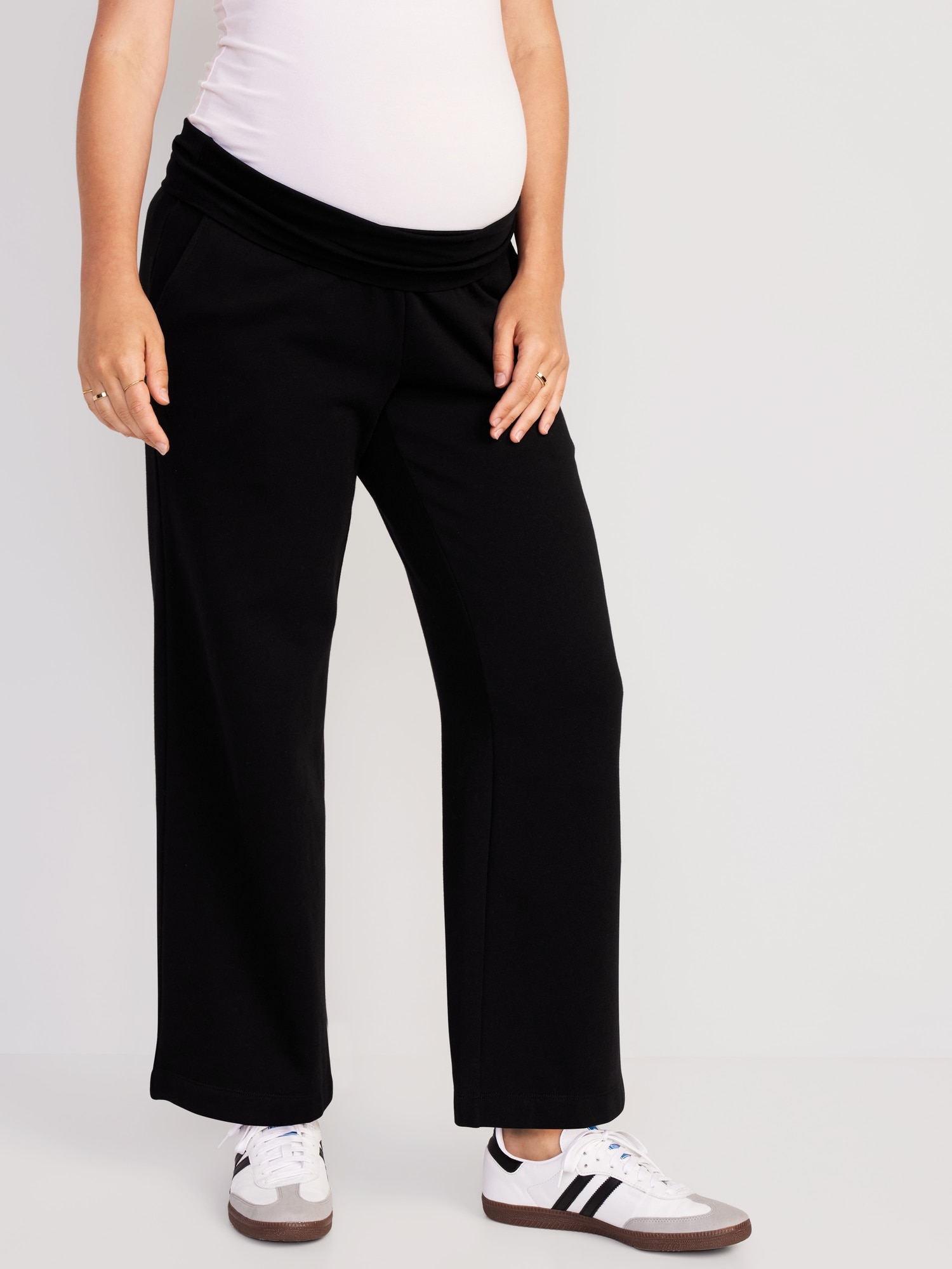 Old Navy Maternity Rollover-Waist Sweatpants Size L- Black- NWT