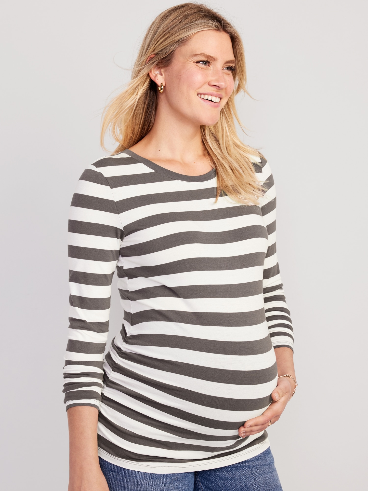 Lot De 3 T-shirts D'allaitement à Manches Longues Pour Femme - En Viscose/élasthanne Côtelé, Double Couche Discrète - 6