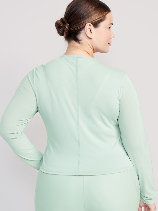 Image number 8 showing, UltraLite Mesh-Sleeve Crop Top