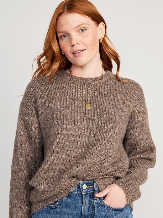 Image number 1 showing, Crew-Neck Tunic Sweater