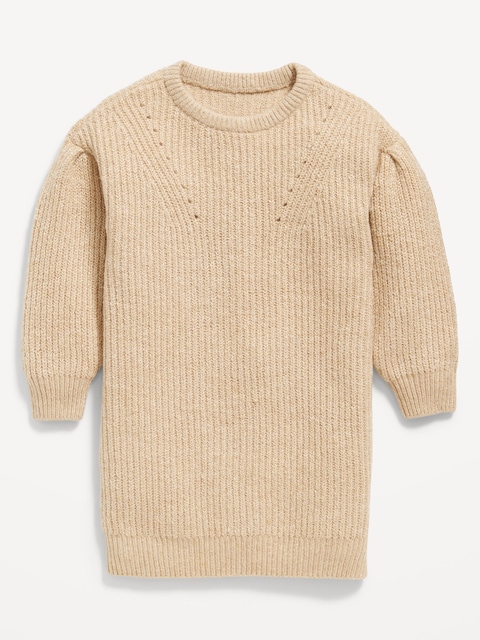 Cocoon Crew-Neck Sweater Dress for Toddler Girls