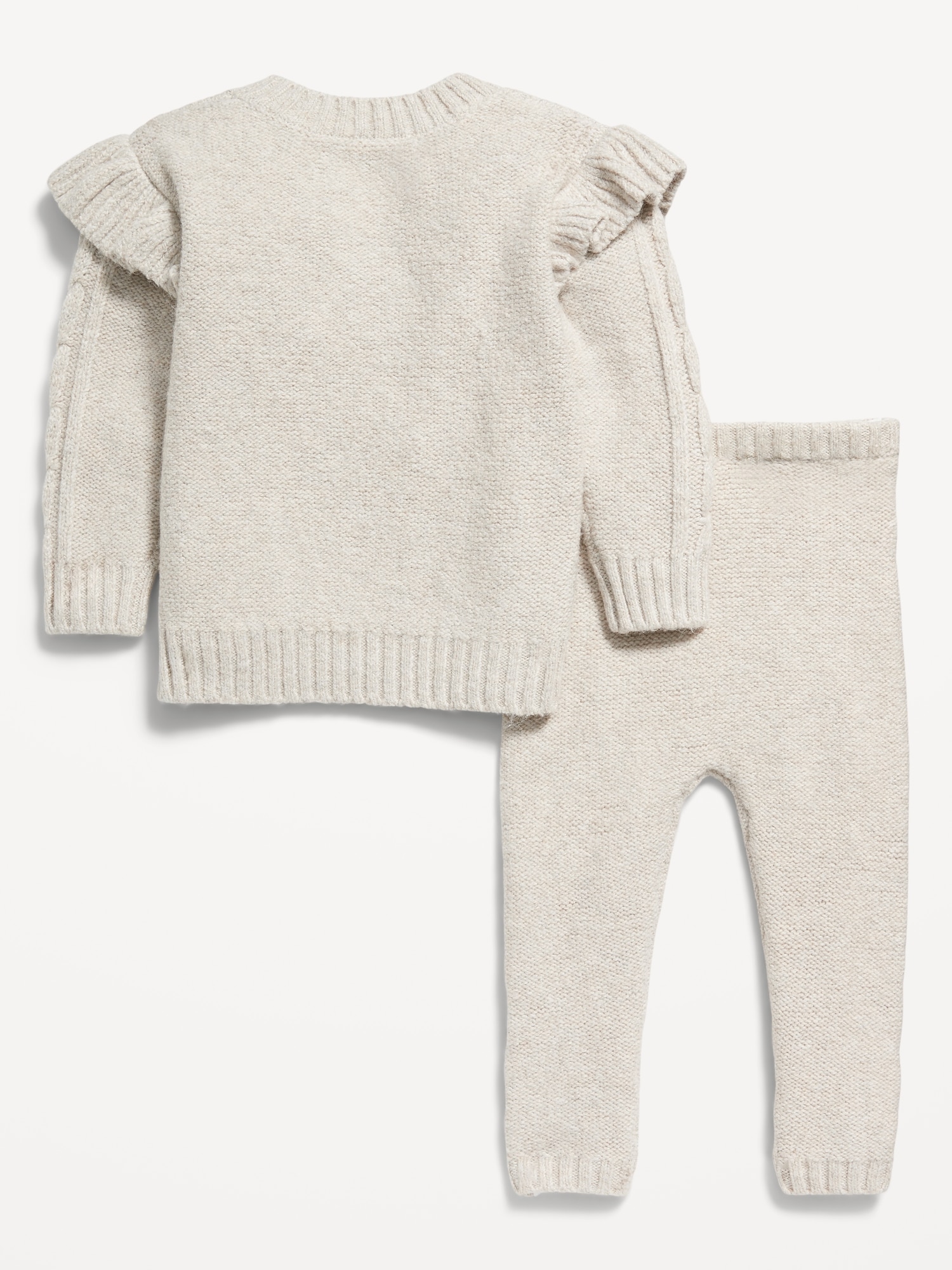 Knit sweater with ruffle trim and leggings co-ord - PROMOTION - Newborn -  Kids 