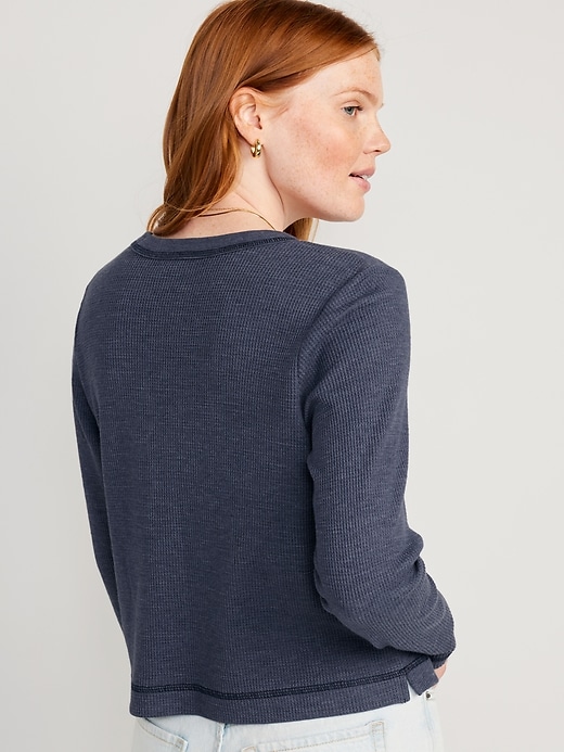 Cropped Waffle-Knit Scoop-Neck T-Shirt for Women, Old Navy