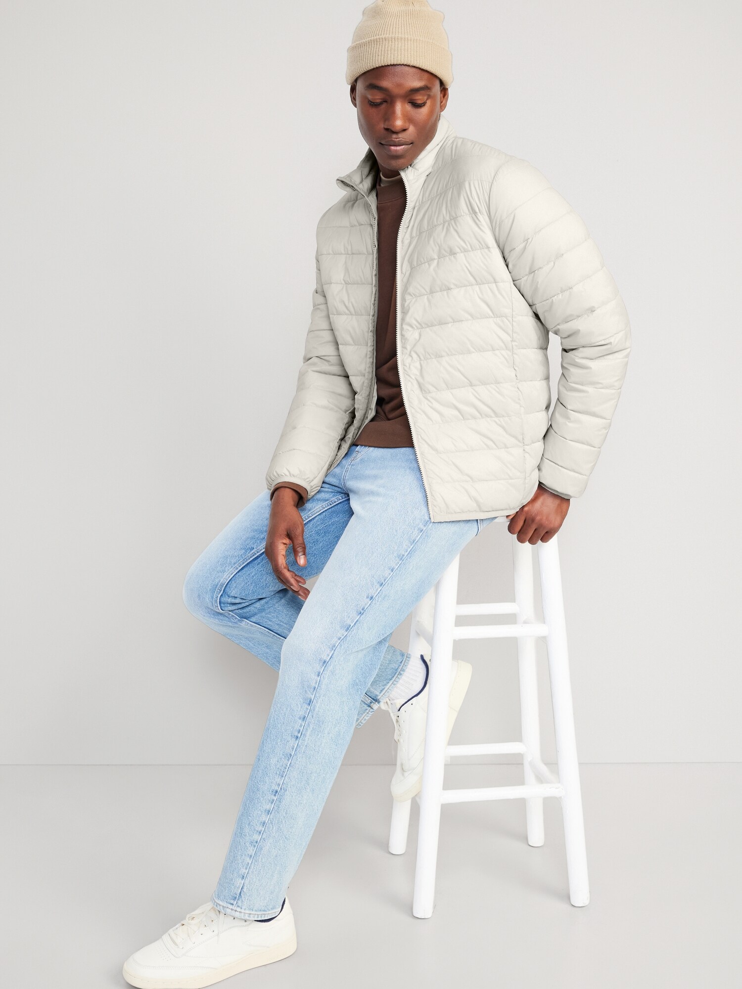 Light gray sale puffer jacket