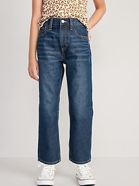 Image number 1 showing, High-Waisted Slouchy Straight Built-In Tough Jeans for Girls
