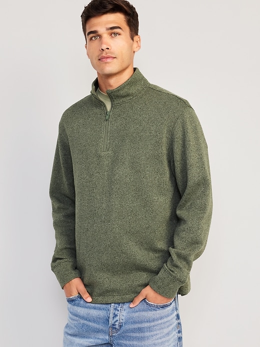 Sweater-Knit 1/4-Zip Pullover for Men | Old Navy