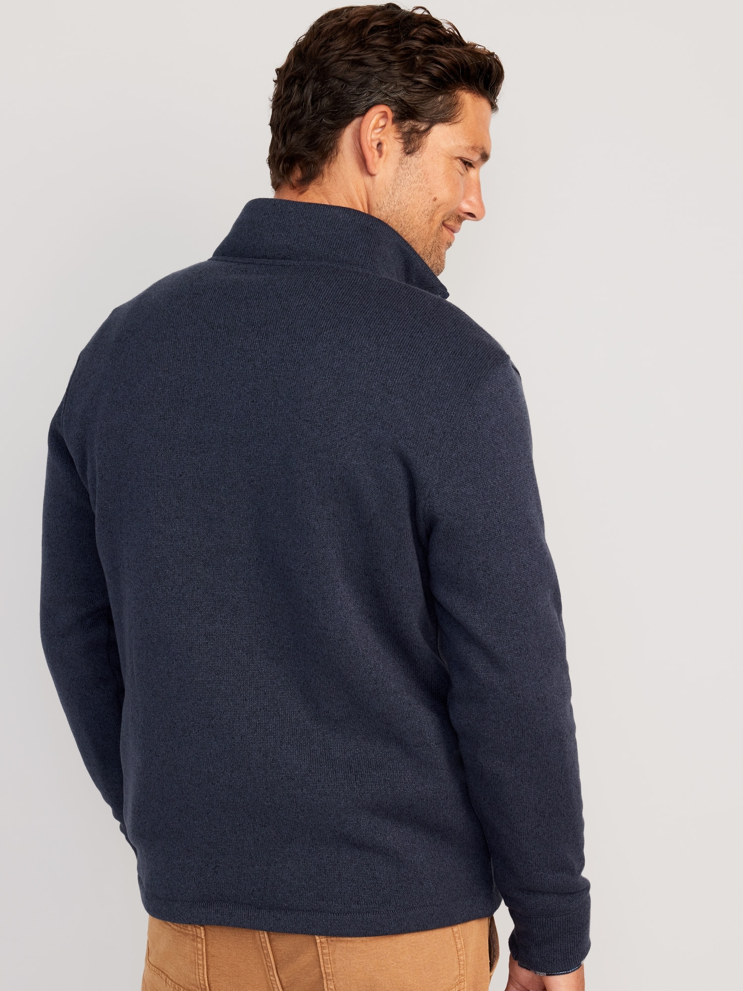 Sweater-Knit 1/4-Zip Pullover for Men | Old Navy