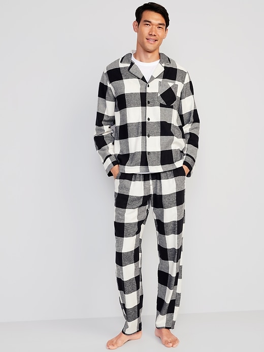 LANBAOSI Flannel Pajamas for Men Set Long Sleeve Soft Cotton Loungewear  Sleepwear Plaid Shirt Pants Button Down Pjs Top Bottom Navy Blue at   Men's Clothing store