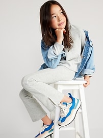 View large product image 3 of 4. Plush Cozy-Knit Side-Slit Flare Pants for Girls