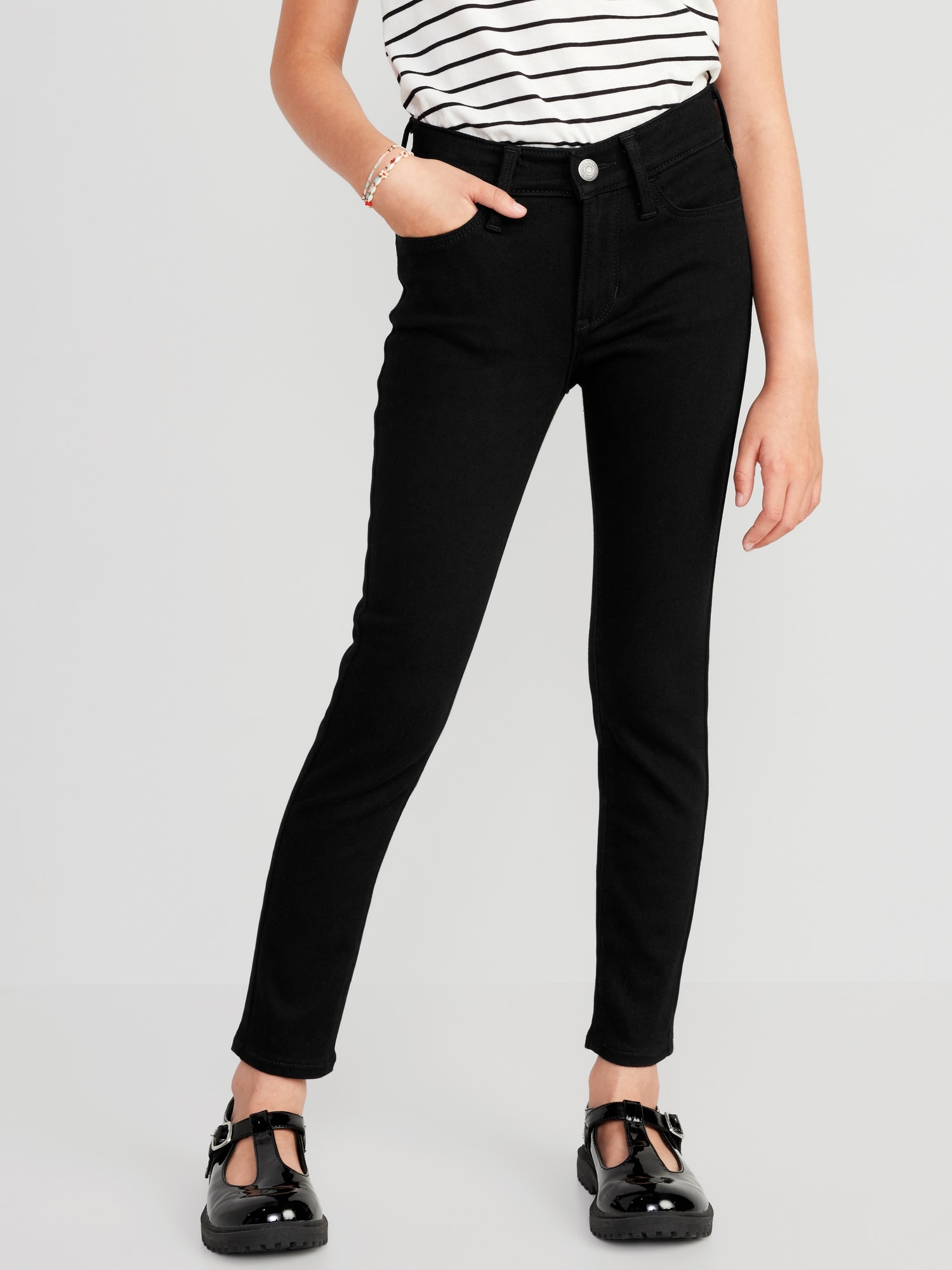 Old Navy Rockstar Jeans Women's 16 Black Denim Super Skinny Jeans Built In  Warm