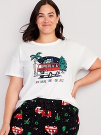 T-shirt à imprimé assorti des Fêtes pour Femme