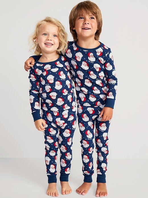  Kids Long Sleeve Modal Sleepwear Pajamas 2pcs Set Modal Navy  JS