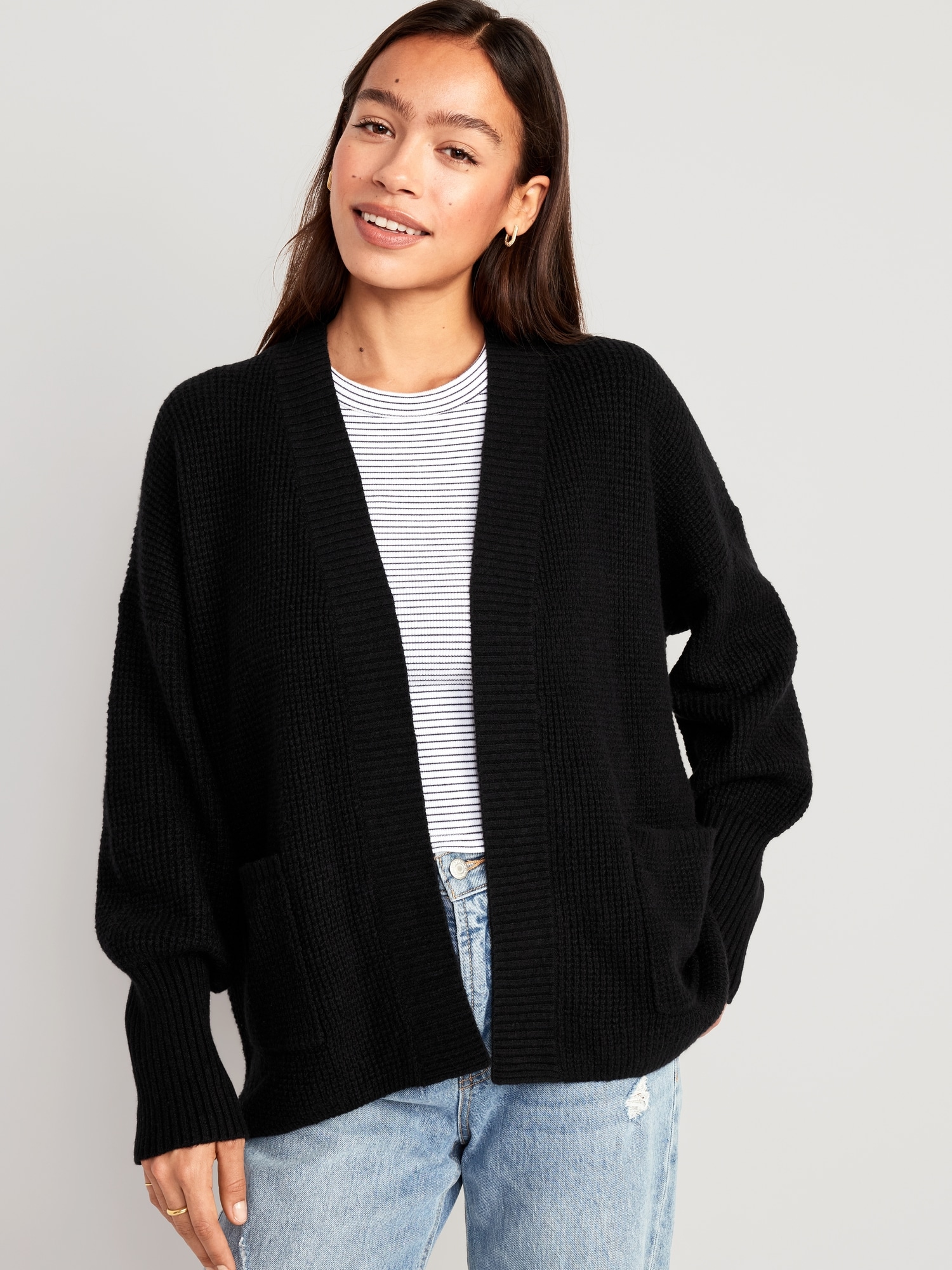 SoSoft Waffle-Knit Cocoon Sweater for Women | Old Navy