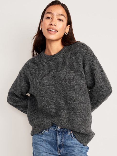 Crew-Neck Tunic Sweater