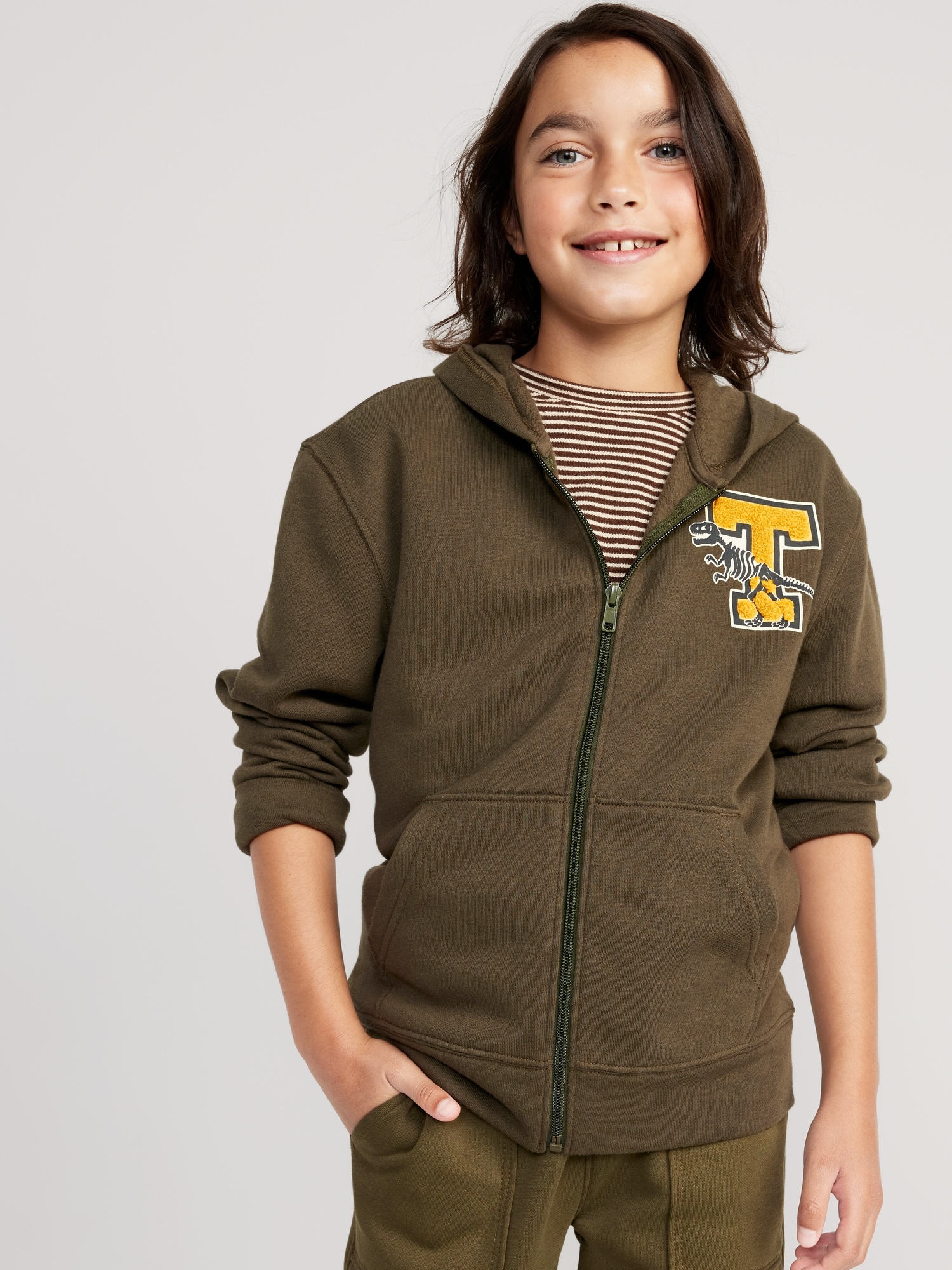 Boys 2025 khaki hoodie