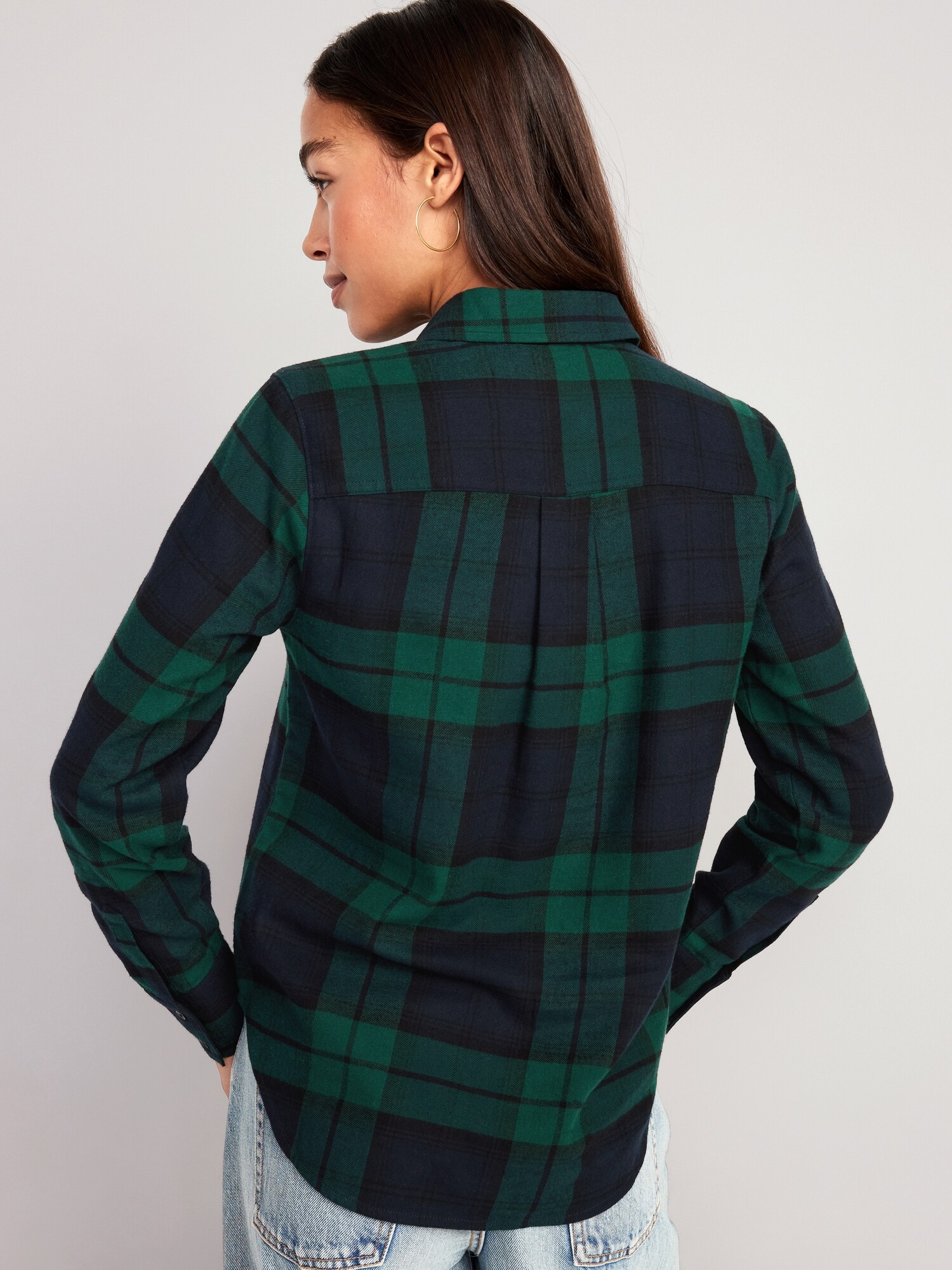 Relaxed Classic Flannel Shirt for Women