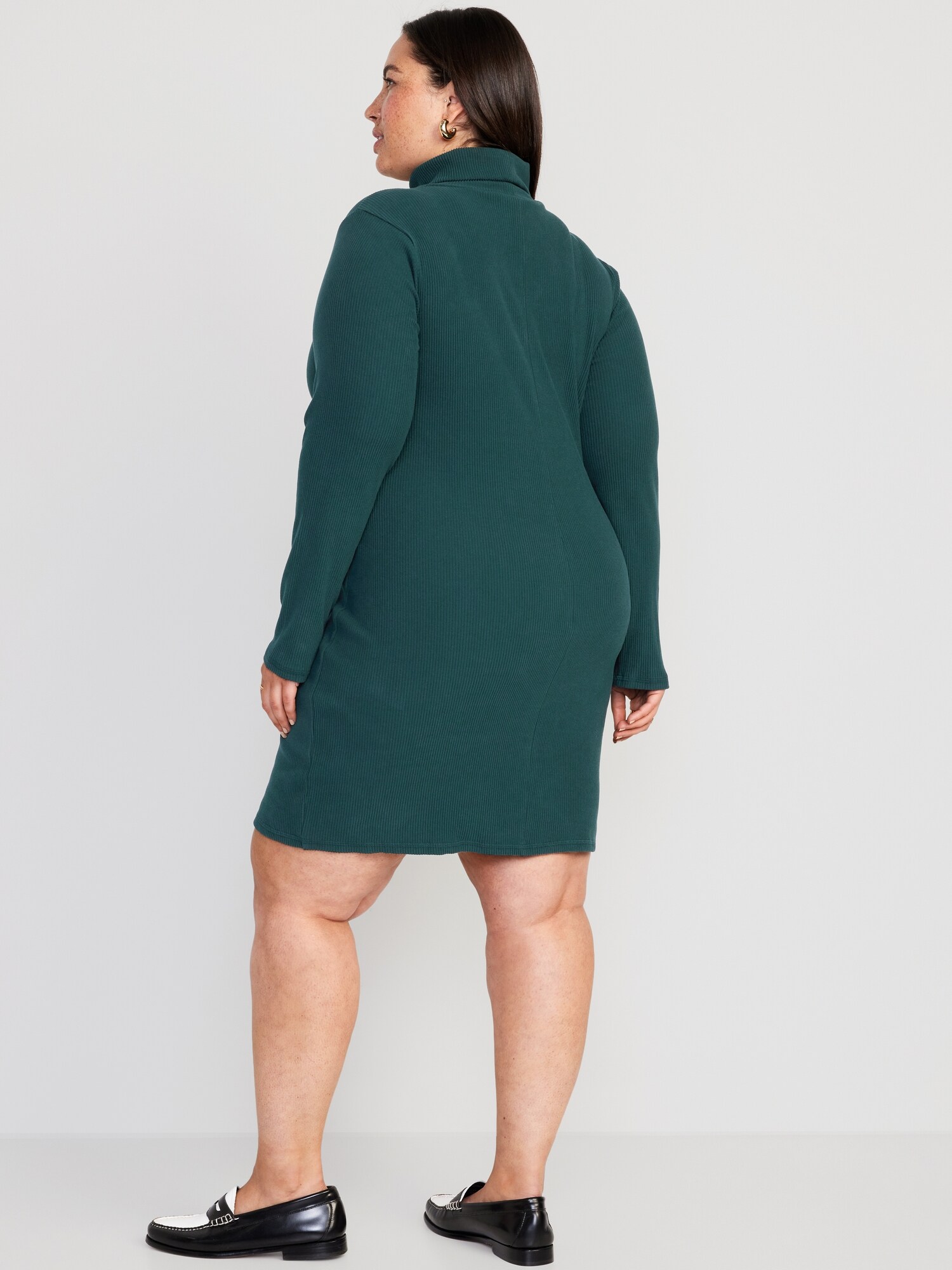 Buy Sinsay women long sleeve mock neck ribbed mini dress maroon Online