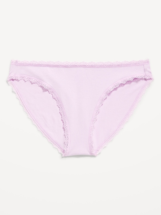 Image number 4 showing, Mid-Rise Everyday Cotton Lace-Lined Bikini Underwear