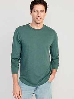 Soft-Washed Long-Sleeve Curved-Hem T-Shirt