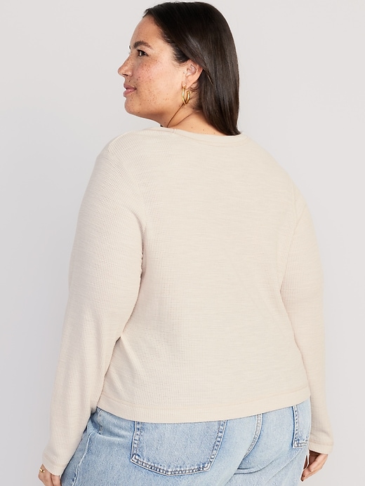 Image number 8 showing, Waffle-Knit Crop T-Shirt