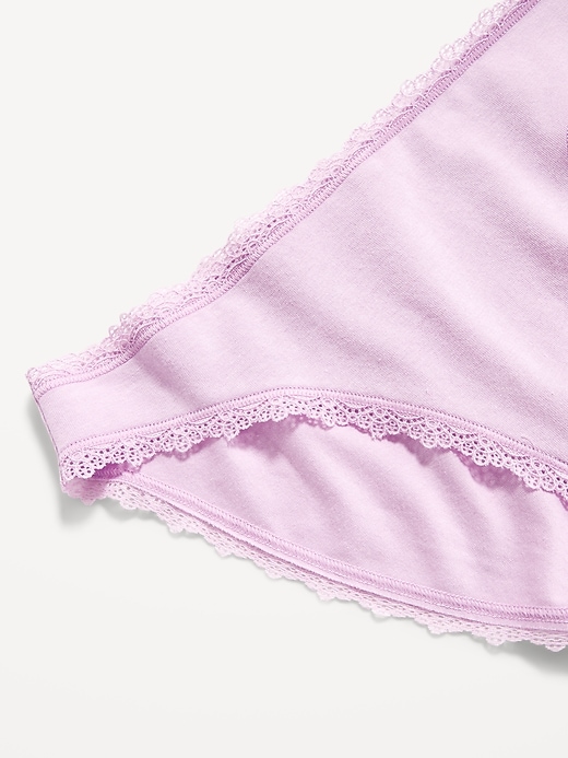 Image number 3 showing, Mid-Rise Everyday Cotton Lace-Lined Bikini Underwear