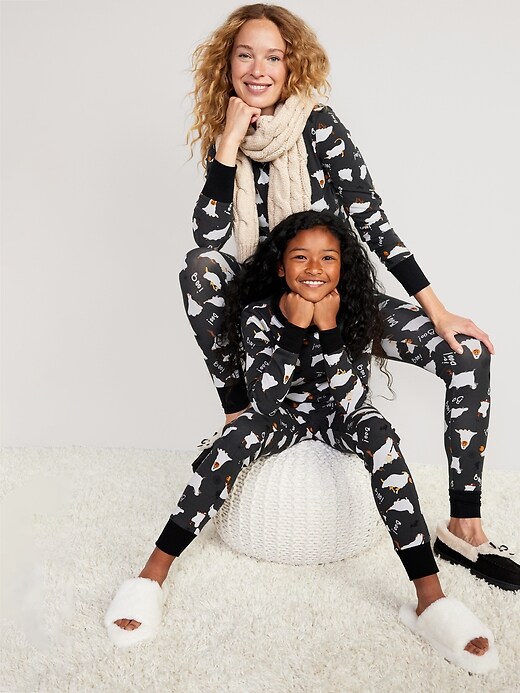 Matching Gender-Neutral Snug-Fit Printed Pajama Set for Kids