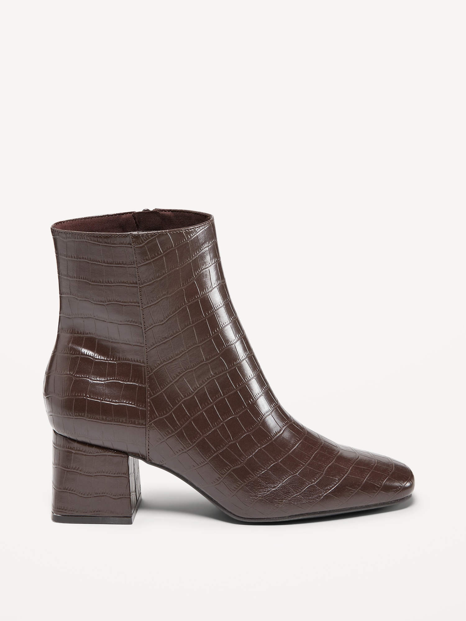 Brown faux clearance leather booties