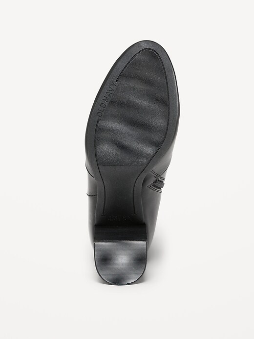 Faux Leather Block Heel Ankle Boots Old Navy