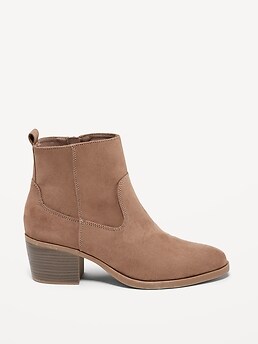 Faux Suede Western Ankle Boots Old Navy
