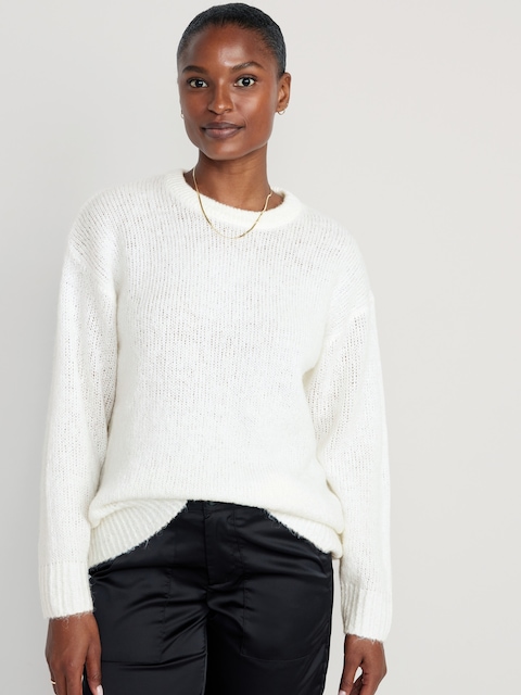 Crew-Neck Tunic Sweater