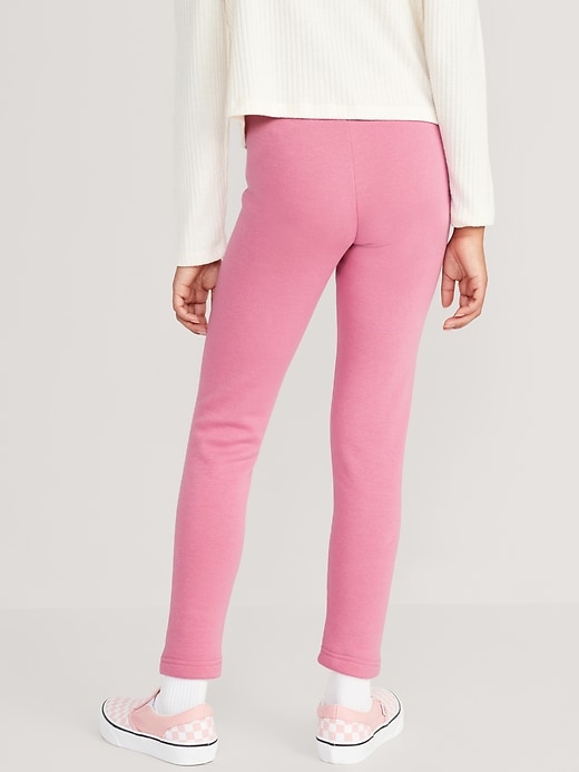 Pink rose fleece leggings best sale